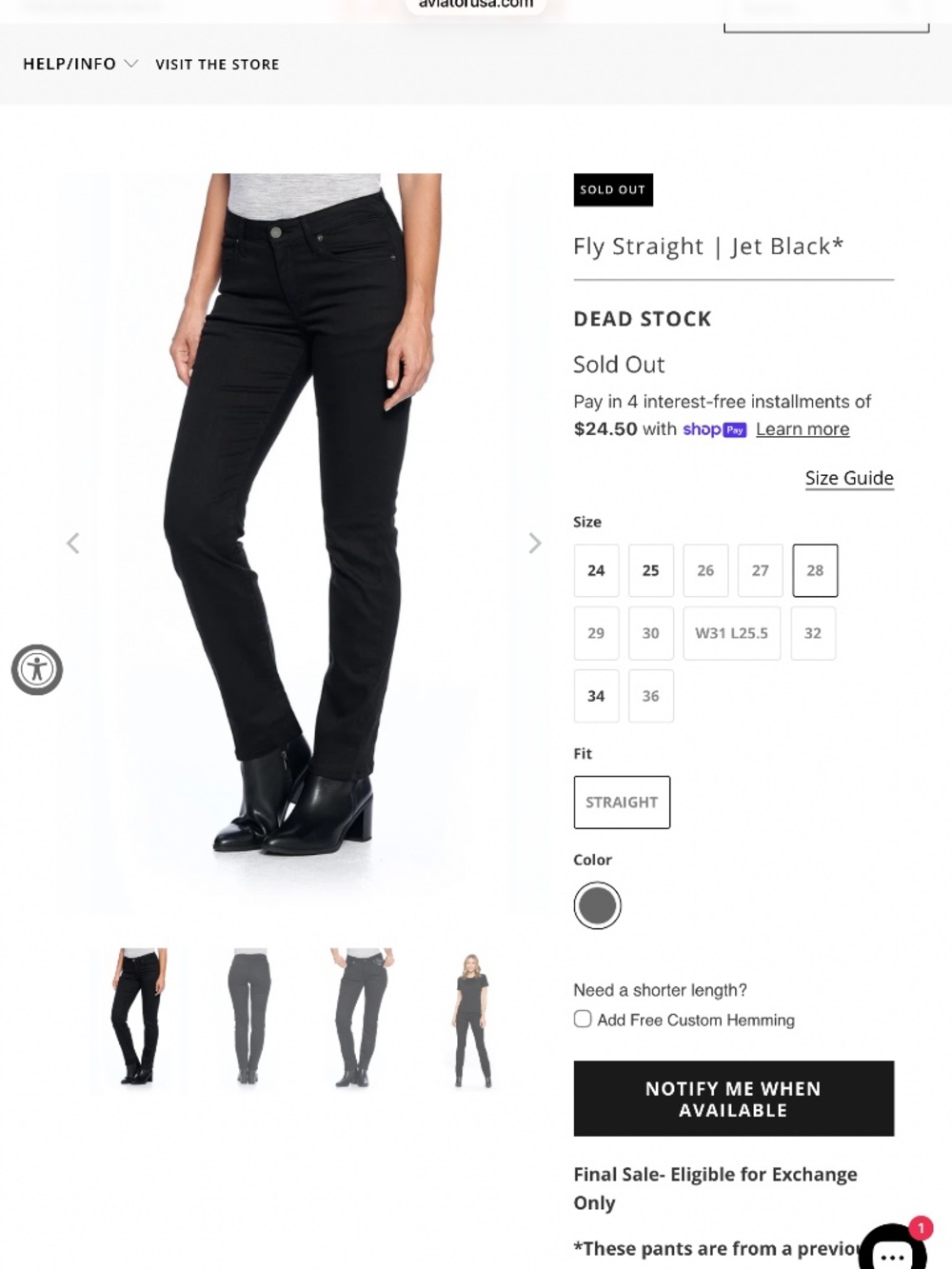 Aviator Fly Straight jeans